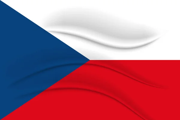 捷克共和国国旗 面料效果 — 图库矢量图片