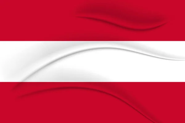 Nationalflagge Von Österreich Stoffeffekt Abbildung Vektor — Stockvektor