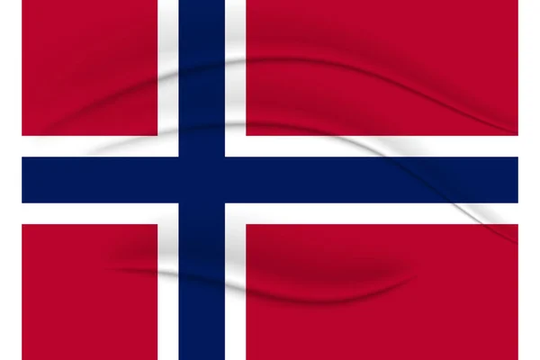 Bandeira Nacional Noruega Efeito Tecido Ilustração Vetor — Vetor de Stock