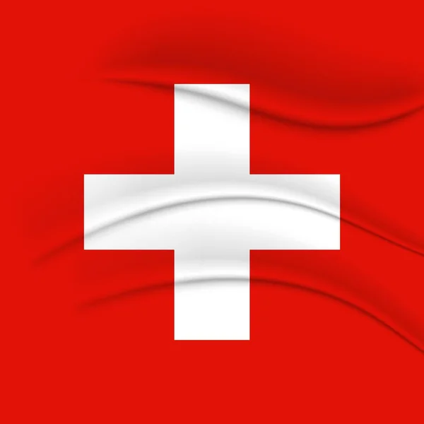 Státní Vlajka Švýcarska Efekt Tkaniny Ilustrace Vektor — Stockový vektor