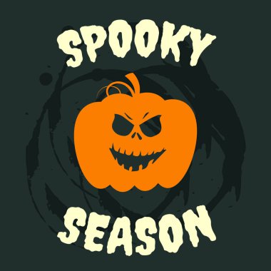 Korkunç Balkabağı ve Ürkütücü Sezon metni. Cadılar Bayramı baskısı, vektör