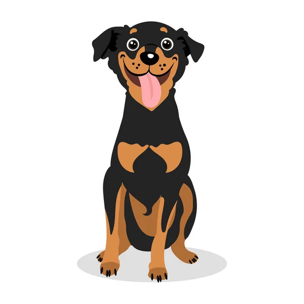 Netter Cartoonhund Pinscher Oder Terrier Illustration Kinderdruck Vektor — Stockvektor