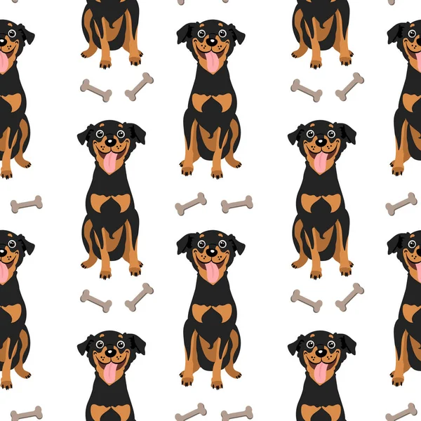 Nahtlose Muster Lustige Hunde Und Knochen Cartoondruck Textil Für Kinder — Stockvektor