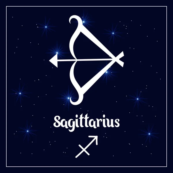 Boogschutter Astrologisch Teken Van Dierenriem Horoscoop Aan Nachtelijke Hemel Met — Stockvector