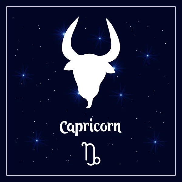 Steenbok Astrologisch Teken Van Dierenriem Horoscoop Aan Nachtelijke Hemel Met — Stockvector