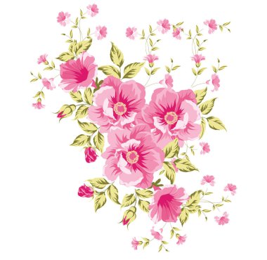 Zarif ve güzel pembe çiçek deseni, pürüzsüz arkaplan