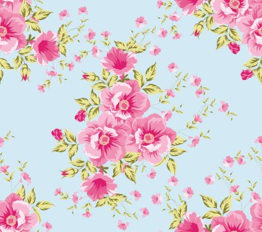Zarif ve güzel pembe çiçek deseni, pürüzsüz arkaplan