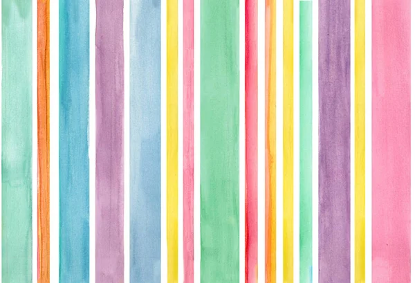 Hand Drawn Watercolor Stripes Pattern Colorful — стоковое фото