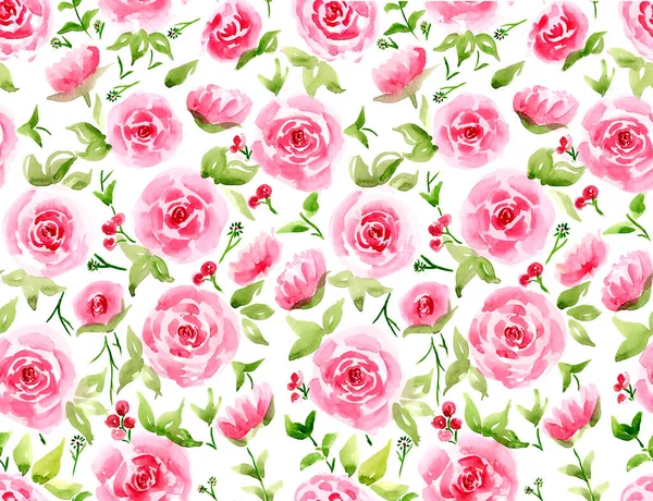 Роза Акварельного Цвета Окрашенном Фоне — стоковое фото