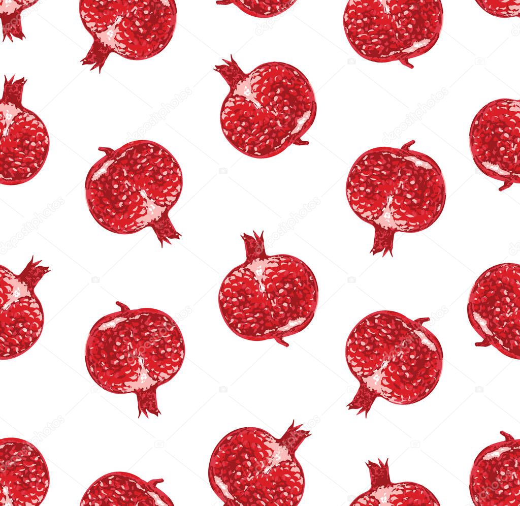 pomegranate pattern ,  fruity,  Seamless pomegranate fruit pattern. seasonal fruit , seasonal pattern , spring summer 