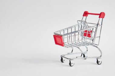 Açık arkaplan alışveriş süpermarket servisi üzerine boş tramvay
