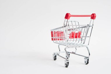 Açık arkaplan alışveriş süpermarket servisi üzerine boş tramvay