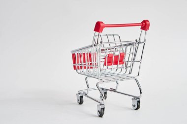 Açık arkaplan alışveriş süpermarket servisi üzerine boş tramvay