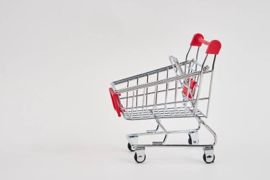 Açık arkaplan alışveriş süpermarket servisi üzerine boş tramvay