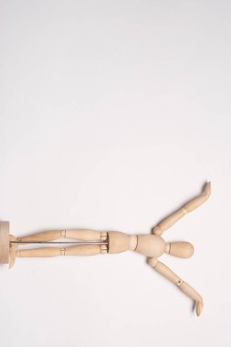 Tahta adam mankeni nesne ışığı arkaplanı oluşturur