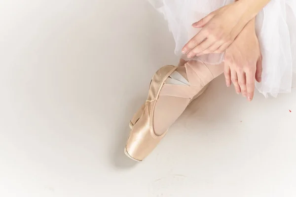 Chaussures de ballet posant mode exercice danse close-up — Photo