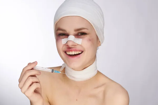 Masalah kesehatan cedera wajah wanita emosional memar sakit close-up — Stok Foto