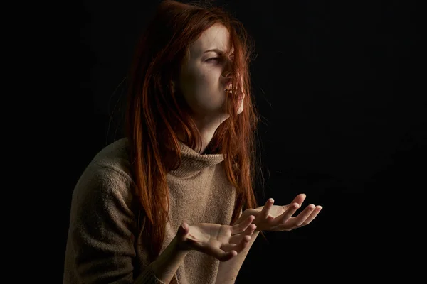 Mujer emocional depresión trastorno problema agresión — Foto de Stock