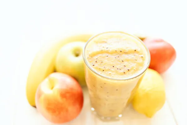 Obst Smoothie frisch Frisch Desert Milchshake Draufsicht — Stockfoto