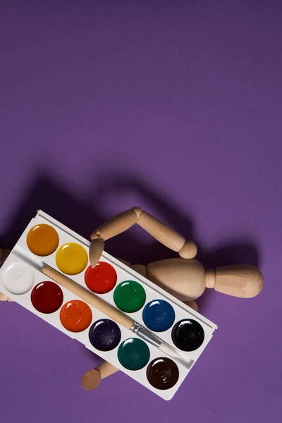 Акварель рисунок дизайн креативного искусства фиолетовый фон — стоковое фото