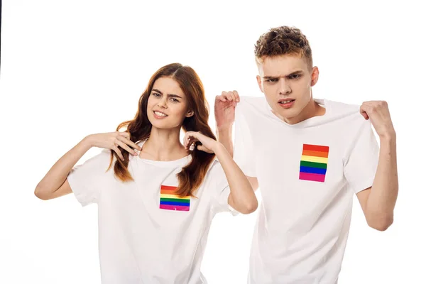 Пара Прапор lgbt трансгендерні сексуальні меншини світлий фон — стокове фото