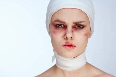 Kadın hasta estetik ameliyatı çıplak omuzlu stüdyo yaşam tarzı