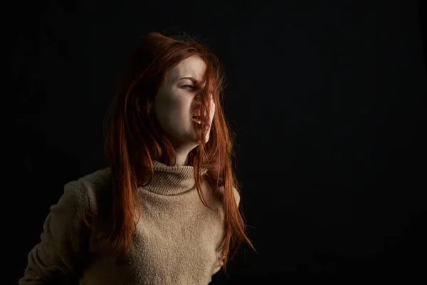 Érzelmi nő depresszió zavar probléma agresszió — Stock Fotó