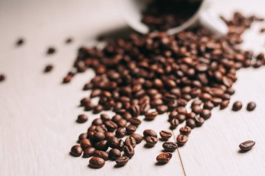 Doğal kahve espresso yukarıdan canlandırıcı bir içecek manzarası.