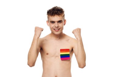 lgbt bayrak transseksüel toplum ayrımcılığına sahip bir adam