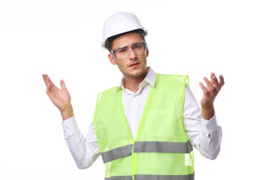 Çalışan üniforma mühendisi koruyucu kıyafet inşaatı