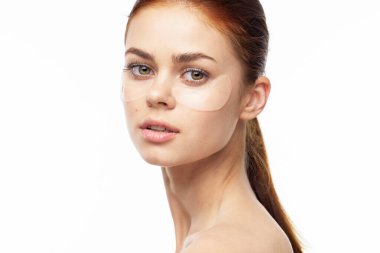 woman with clean skin collagen facial health care close-up clipart