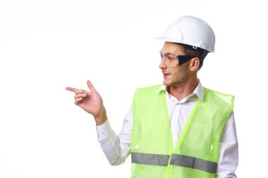 Çalışan üniforma mühendisi koruyucu giysi belgeleri inşaatı