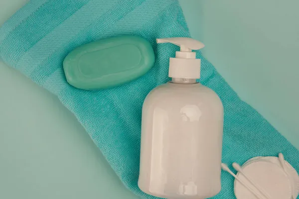 液体石鹸衛生ボディケアアクセサリーバスルーム用品 — ストック写真