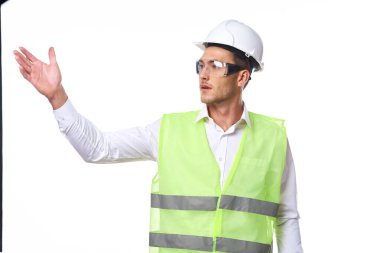 Çalışan üniforma mühendisi koruyucu kıyafet inşaatı