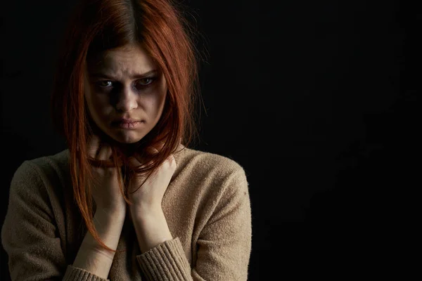 Zaburzenia depresji emocjonalnej kobieta agresja problem — Zdjęcie stockowe