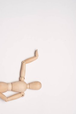 Tahta manken oyuncağı nesne tasarım ışığı arkaplanı