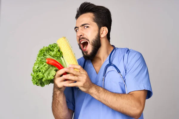Diététiste légumes traitement saine nutrition vitamines soins aux patients — Photo