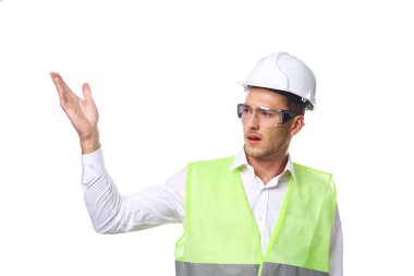 Çalışan üniforma mühendisi koruyucu kıyafet inşaatı