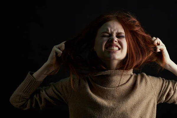 Emotionell kvinna depression störning problem aggression — Stockfoto