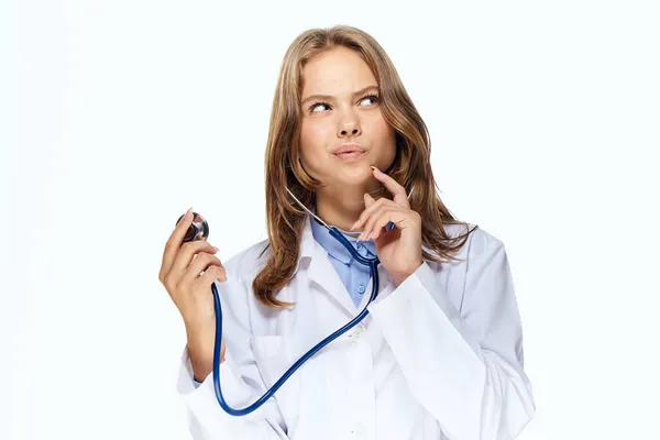 Female doctor medicine hospital treatment stethoscope professional — Stock Photo, Image