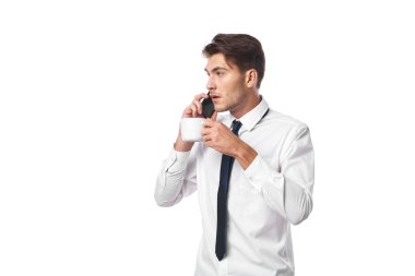 bir kişi telefon iletişimi başarısı ofis izole