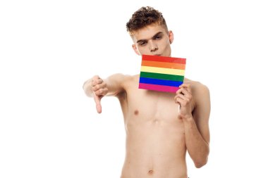 Erkek makyajı çapraz giyinen Lgbt topluluğu poz veriyor.