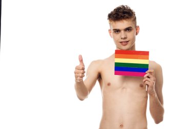 Erkek makyajı çapraz giyinen Lgbt topluluğu poz veriyor.