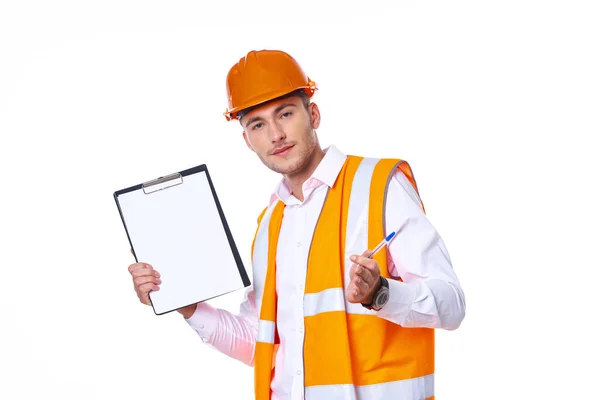 Engineer with documents working form of professionals — Stock Photo, Image