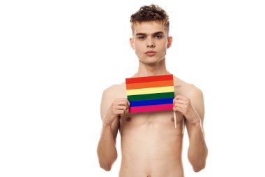Erkek makyajı çapraz giyinen Lgbt topluluğu poz veriyor.