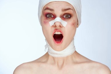 Kadın hasta estetik ameliyatı çıplak omuzlu stüdyo yaşam tarzı