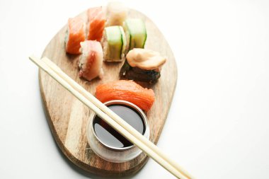 Suşi ahşap tahta sarar Japon mutfağı restoranı