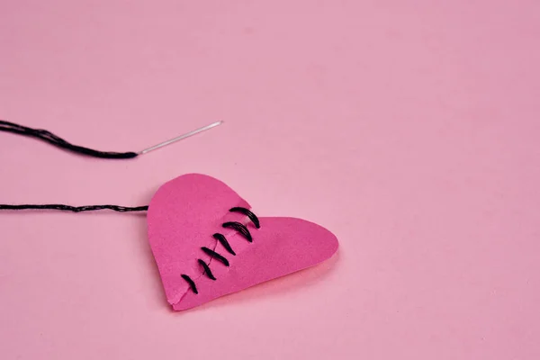 Valentines kertas hati romansa liburan merah muda latar belakang — Stok Foto
