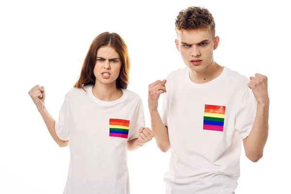 Par Bandeira lgbt transexuais minorias sexuais luz fundo — Fotografia de Stock