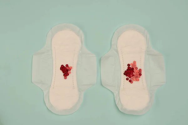 Párna higiéniai menstruáció nők egészség felső nézet — Stock Fotó